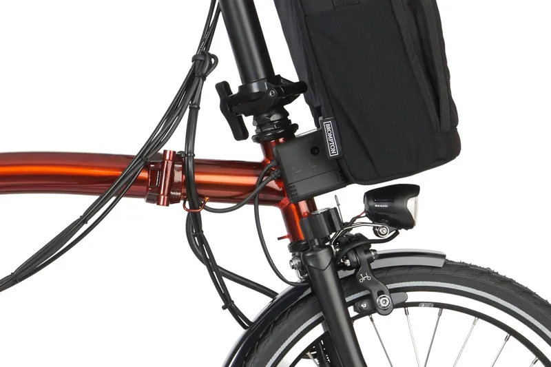 Brompton Electric C Line Explore Folding Bike 2023 in Flame Lacquer-4